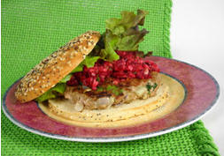 Cranberry Chia Relish Topped Turkey Thanksgiving Burger